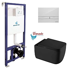 Инсталляция Koller Pool Dune 1200SL + Integro Cosmo панель смыва + подвесной унитаз KVADRO START с сиденьем Soft-close (смыв Торнадо)