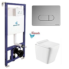 Інсталяція Koller Pool Dune 1200SL + Orion Cosmo панель змиву + підвісний унітаз ROUND з сидінням Soft-close (змив Торнадо)