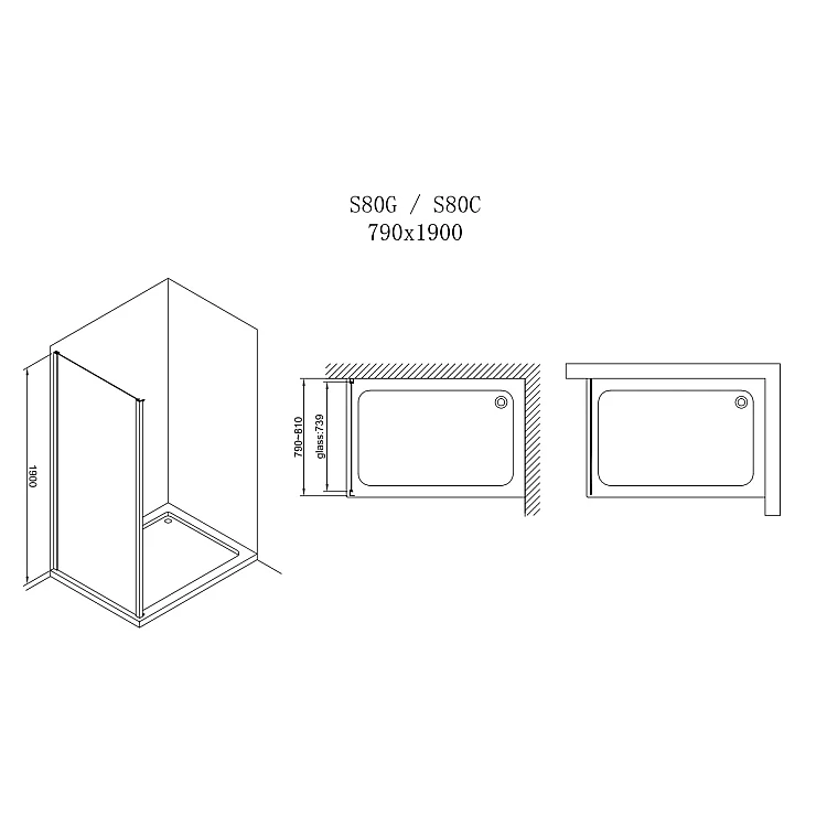Купити Бічна панель Koller Pool S80G 80x190 матове скло | SvitSanteh