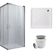 Душова кабіна GRACE 90x90 прозоре скло, з піддоном Grace та сифоном A47CR-60