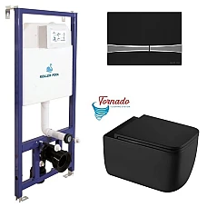 Інсталяція Koller Pool Dune 1200SL + Іntegro Cosmo панель змиву + підвісний унітаз KVADRO START з сидінням Soft-close (змив Торнадо)