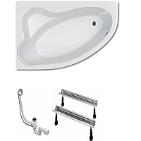 Ванная ассиметричная Koller Pool Nadine New 150х100 L-левосторонняя (ножки+сифон)
