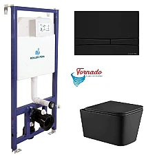 Инсталляция Koller Pool Dune 1200SL + Integro Cosmo панель смыва + подвесной унитаз Kvadro Tornado