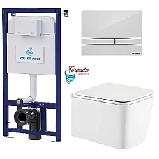 Інсталяція Koller Pool Dune 1200SL + Integro Cosmo панель змиву + підвісний унітаз Kvadro Tornado