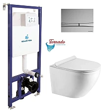 Інсталяція Koller Pool Dune 1200SL + Integro Cosmo панель змиву + підвісний унітаз Round Tornado