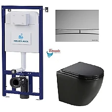 Інсталяція Koller Pool Dune 1200SL + Integro Cosmo панель змиву + підвісний унітаз ROUND з сидінням Soft-close (змив Торнадо)