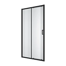 Душові двері розсувні, двоелементні Line Pro 1000мм, black matt, скло 6мм прозоре