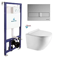 Інсталяція Koller Pool Dune 1200SL + Neon панель змиву + підвісний унітаз Round Tornado 3.0