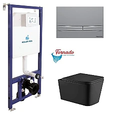 Інсталяція Koller Pool Dune 1200SL + Integro Cosmo панель змиву + підвісний унітаз KVADRO з сидінням Soft-close (змив Торнадо)