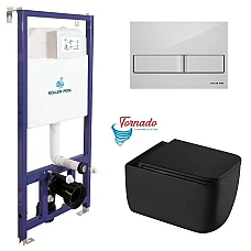 Інсталяція Koller Pool Dune 1200SL + Neon панель змиву + підвісний унітаз KVADRO START з сидінням Soft-close (змив Торнадо)