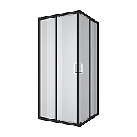 Душова кабіна розсувна, квадратна Dakota 900*900*1850мм, black matt, cкло 5мм, clear