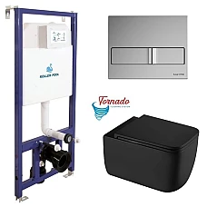 Інсталяція Koller Pool Dune 1200SL + Neon панель змиву + підвісний унітаз KVADRO START з сидінням Soft-close (змив Торнадо)