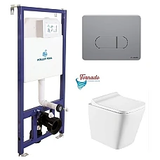 Инсталляция Koller Pool Dune 1200SL + Orion Cosmo панель смыва + подвесной унитаз TREND с сиденьем Soft-close (смыв Торнадо)