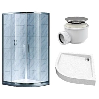 Душова кабіна Koller Pool STYLE 90x90 скло прозоре, з піддоном Grace та сифоном A47CR-60