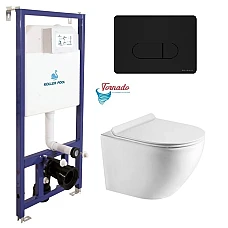 Інсталяція Koller Pool Dune 1200SL + Orion Cosmo панель змиву + підвісний унітаз ROUND з сидінням Soft-close (змив Торнадо)