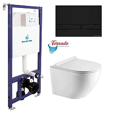 Інсталяція Koller Pool Dune 1200SL + Integro Cosmo панель змиву + підвісний унітаз Round Tornado