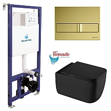 Інсталяція Koller Pool Dune 1200SL + Neon панель змиву + підвісний унітаз KVADRO START з сидінням Soft-close (змив Торнадо)