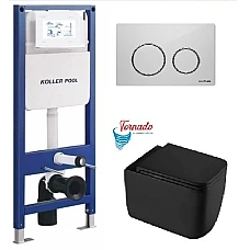 Інсталяція Koller Pool AQUA LINE + TWIST панель змиву + підвісний унітаз KVADRO START з сидінням Soft-close ( змив Tornado )