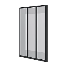 Шторка на ванну трьохелементна Koller Pool Style прозоре скло 100х150 чорний R-правостороння