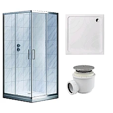 Душова кабіна Koller Pool STYLE 90x90 скло прозоре, з піддоном та сифоном A47CR-60