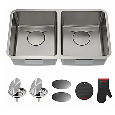 Подвійна кухонна мийка Kraus Dex KD1UD33B