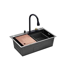 Кухонна мийка Kroner KRP PVD Schwarze - SET7546HM 