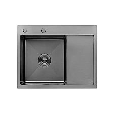 Кухонна мийка Kroner KRP Schwarze - 6350LHM PVD