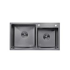 Кухонна мийка Kroner KRP Schwarze - 7843ZHM PVD