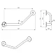 Поручень Laris пристінний 135° для санвузлів 42002014