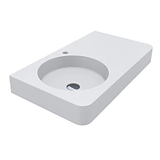 Умывальник MIRAGGIO LOOP 800 L Miramarble белый матовый