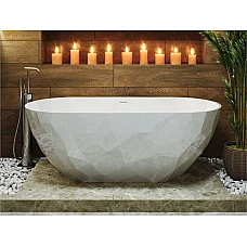 Ванна окремостояча MIRAGGIO SAPFIRE Miramarble 165x76 білий глянцевий (вітринний взірець)