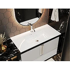 Умивальник MIRAGGIO DELLA 900 Miramarble білий глянцевий