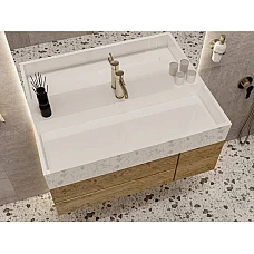 Умивальник MIRAGGIO MARES 1000 Miramarble білий глянцевий