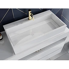 Умивальник MIRAGGIO MARES 800 Miramarble білий глянцевий