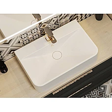 Умивальник MIRAGGIO CHAMONIX Miramarble білий глянцевий