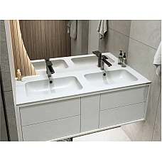 Умивальник MIRAGGIO DELLA 1200-2 Miramarble білий глянцевий