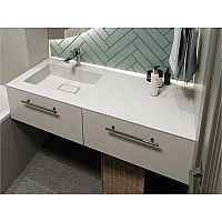 Умивальник MIRAGGIO ERICA 1200 L Miramarble білий глянцевий