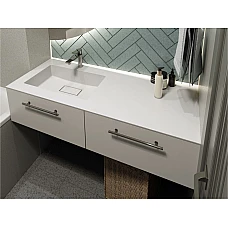 Умивальник MIRAGGIO ERICA 1200 L Miramarble білий глянцевий