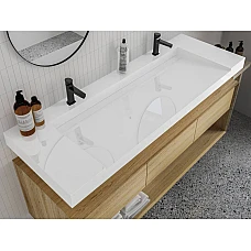 Умивальник MIRAGGIO OLMOS 1500 Miramarble білий глянцевий