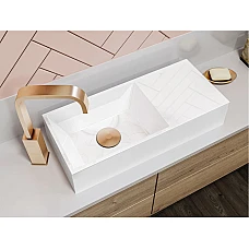 Умивальник MIRAGGIO COPPER 500 Miramarble білий глянцевий