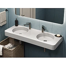 Умивальник MIRAGGIO LOOP 1200-2 Miramarble білий глянцевий