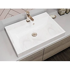 Умивальник MIRAGGIO VARNA 600 Miramarble білий глянцевий