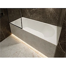 Ванна прямокутна вбудована MIRAGGIO TASMANIA Miramarble 180x80 біла глянцева