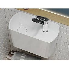 Умивальник MIRAGGIO HELIX L Miramarble білий глянцевий