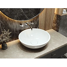 Умивальник MIRAGGIO PALERMO Miramarble білий глянцевий