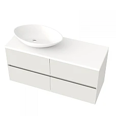 Тумба підвісна Mirater Freya з накладним умивальником 120 Біла