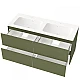 Тумба подвесная Mirater Freya с двойным умывальником 120 Оливковая