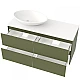 Тумба підвісна Mirater Freya з накладним умивальником 120 Оливкова