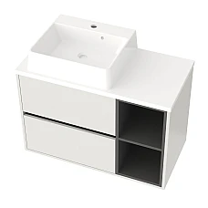 Тумба підвісна Mirater Iris з умивальником 80 Біла