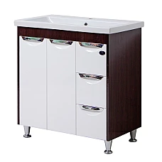 Тумба підлогова Mirater Лора з умивальником 82х80х43 Венге (3 ящика)